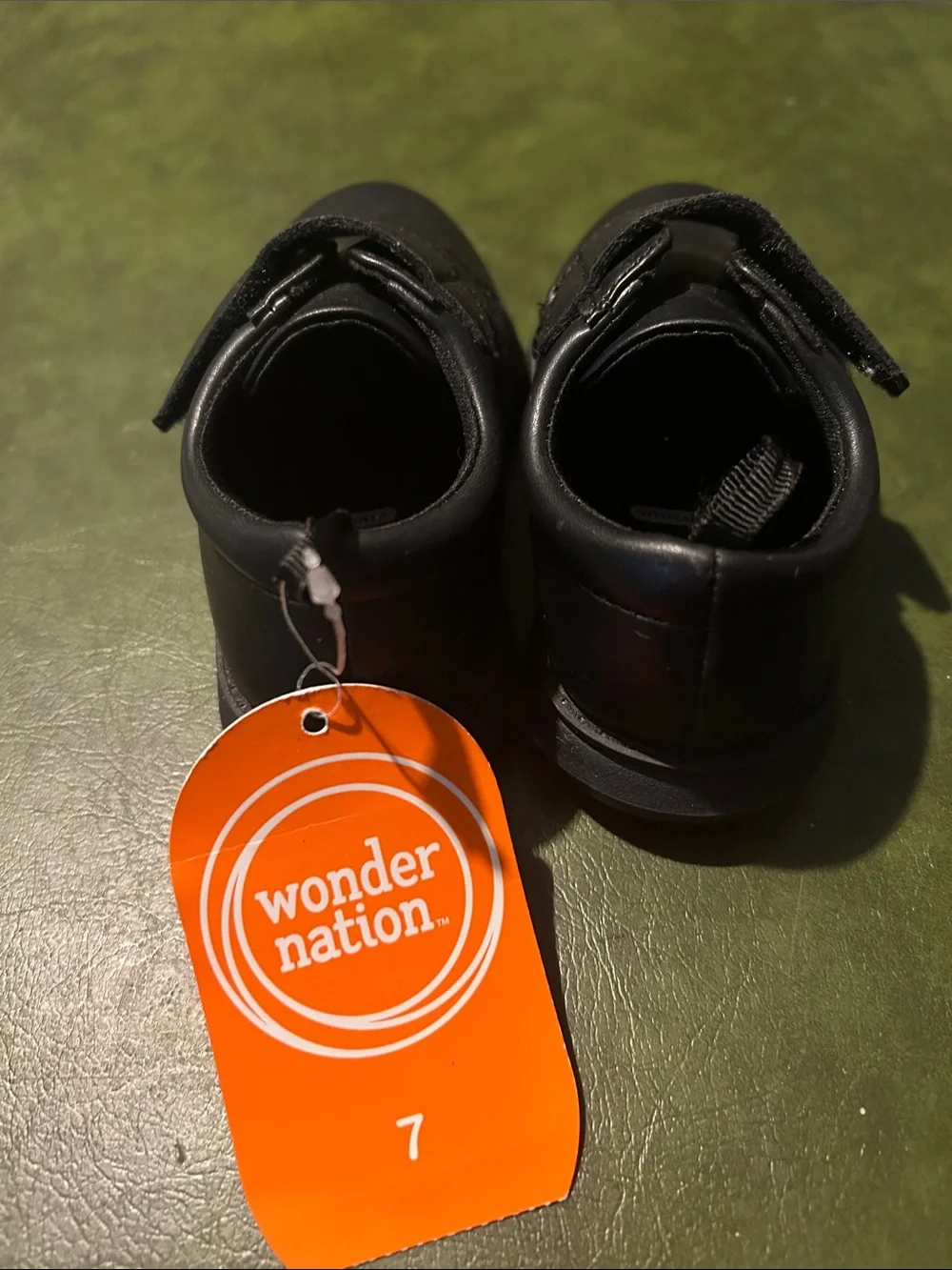 wonder nation Black Hook-and-Loop Kids Dress Shoes